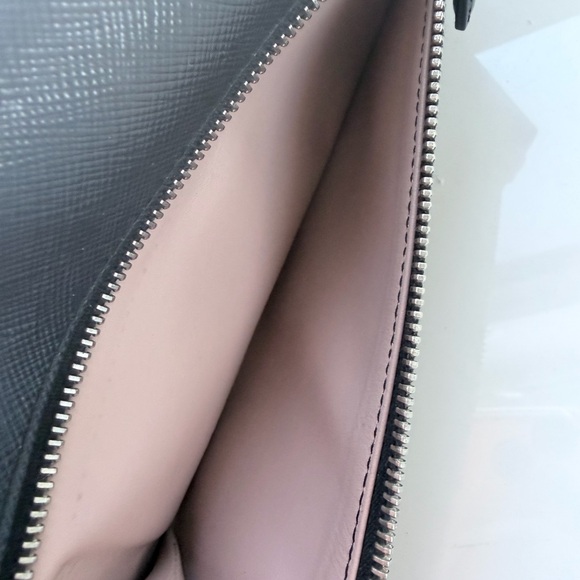 Saffiano Leather Continental Wallet , Taupe interior - Picture 7 of 8